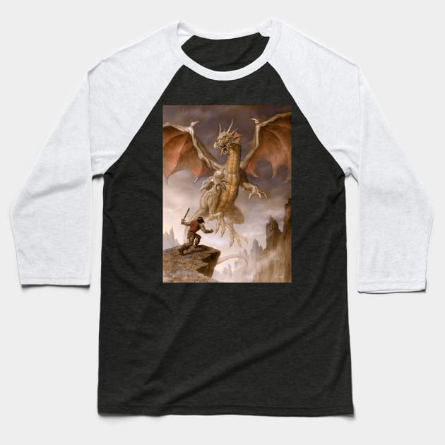 DragonSlayer Baseball T-Shirt by Paul_Abrams